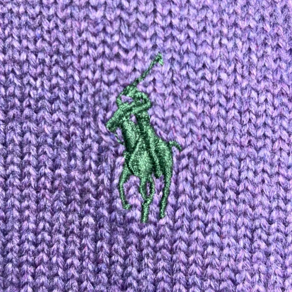 Polo‎ Ralph Lauren Sweater Mens Medium Purple Cotton 1/4 Zip Mock Neck Pullover